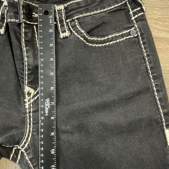 True Religion Jeans Womens 31 Black Jennie Curvy Mid Rise Super Skinny White - Picture 5 of 6